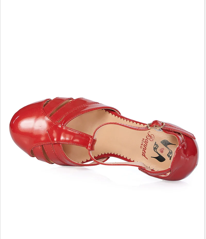 Riemchen Pumps Dance to Me, Kunstleder, Rot