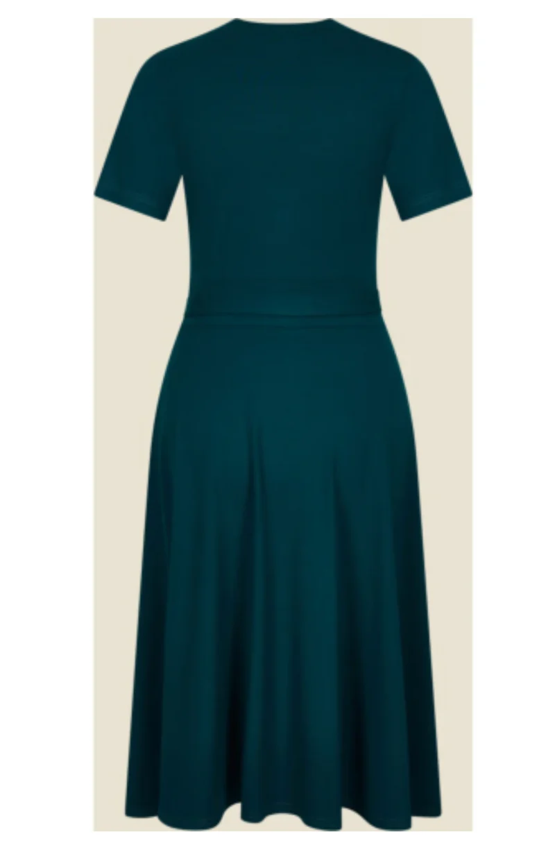 Kleid Hollywood mit Wickelausschnitt-Optik Tricot Deluxe,Petrol
