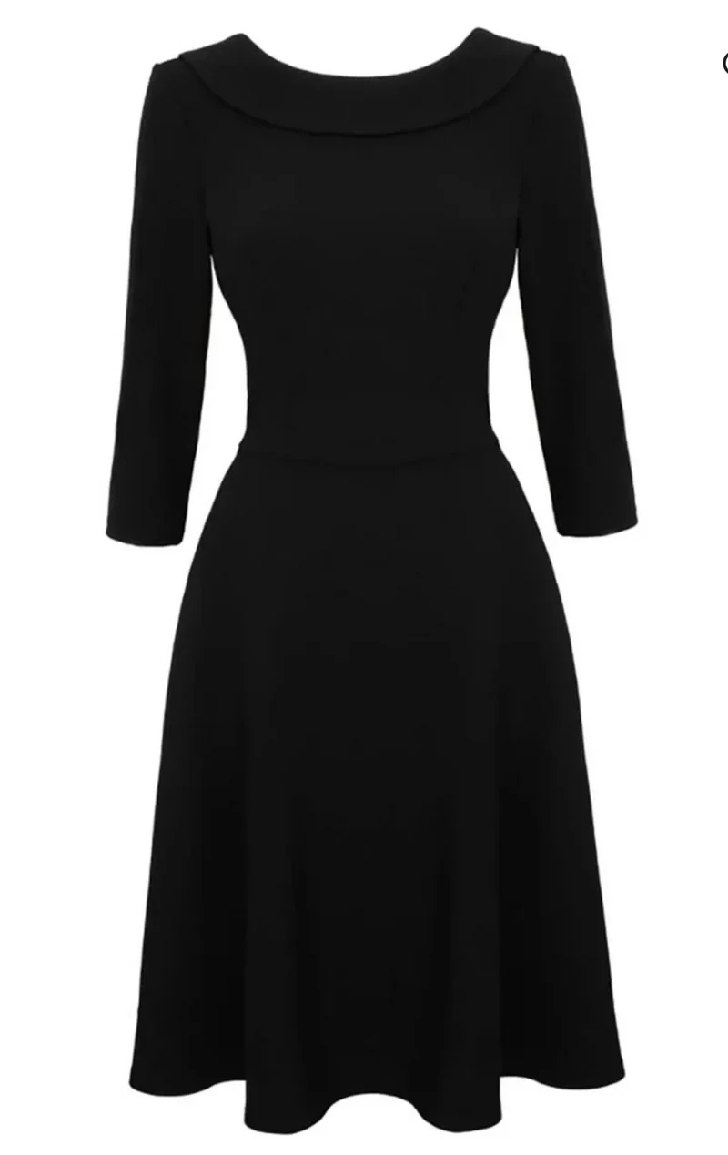 Swingkleid Lois mit raffinierte Rückansicht, Schwarz, Plus Size