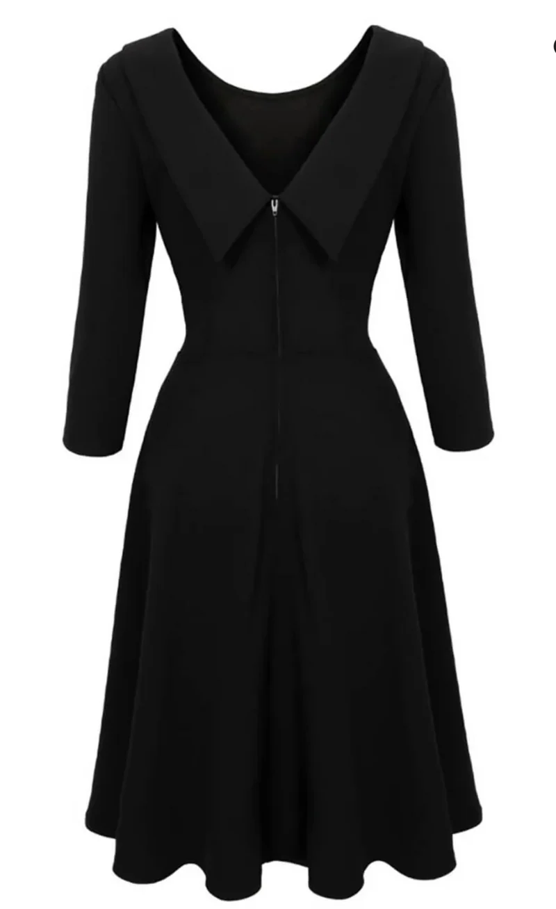 Swingkleid Lois mit raffinierte Rückansicht, Schwarz, Plus Size