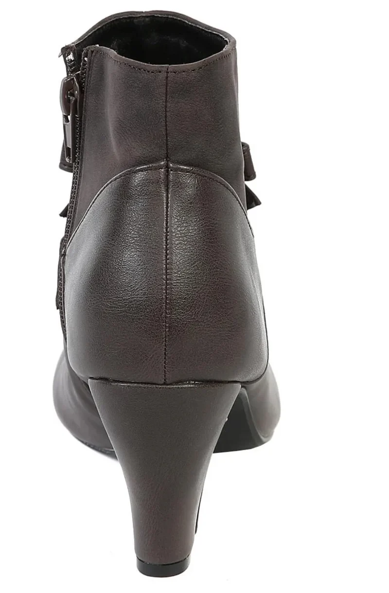Vintage Wings Ankle Boot mit Zierschleife, Kunstleder Schwarz