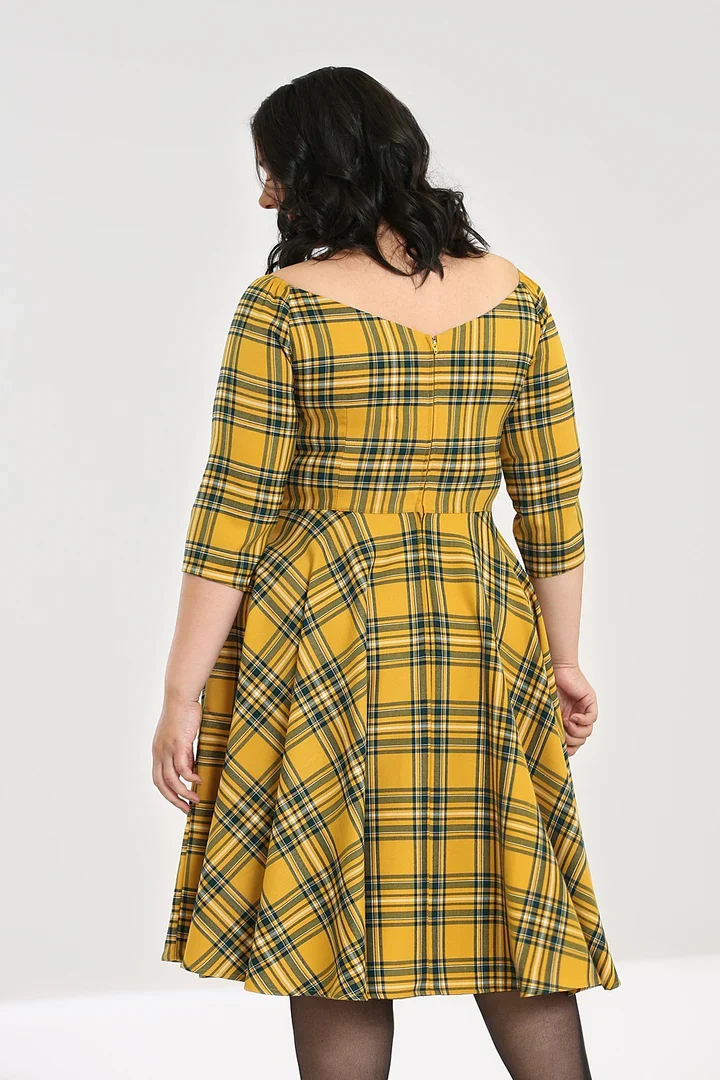 Swingkleid Wither 50's, Senfgelb , Plus Size
