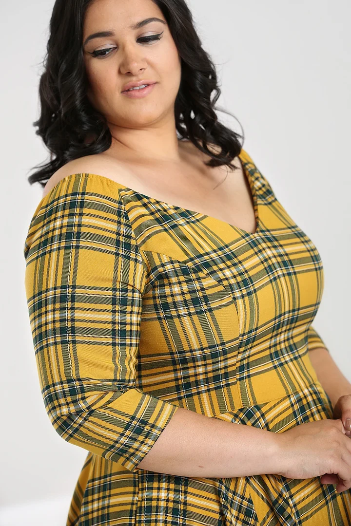 Swingkleid Wither 50's, Senfgelb , Plus Size
