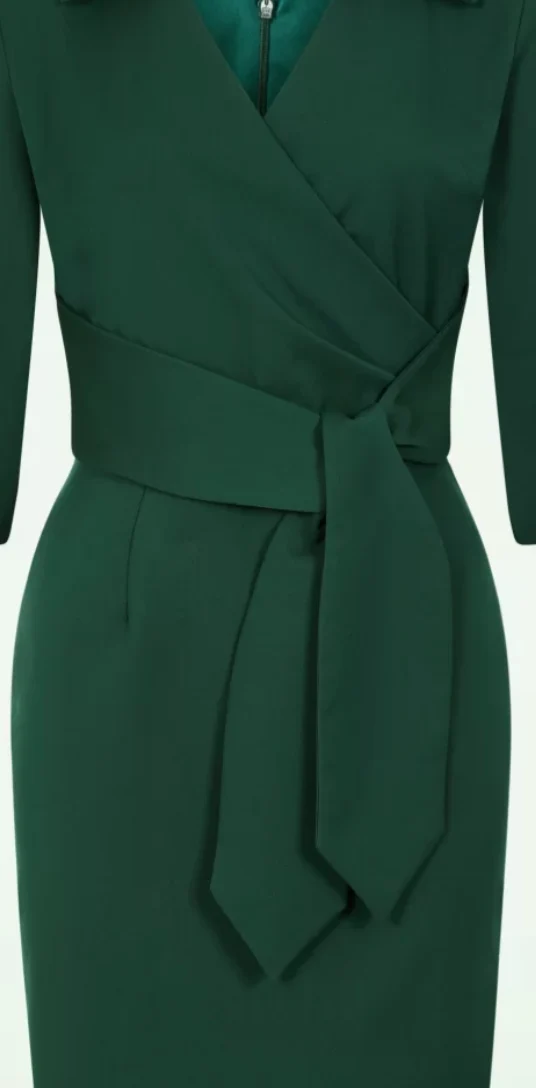 Elegantes Bleistiftkleid Imogen, Flaschengrün