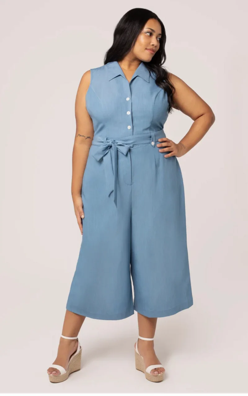 Jumpsuit Rylee, Blau, Plus Size
