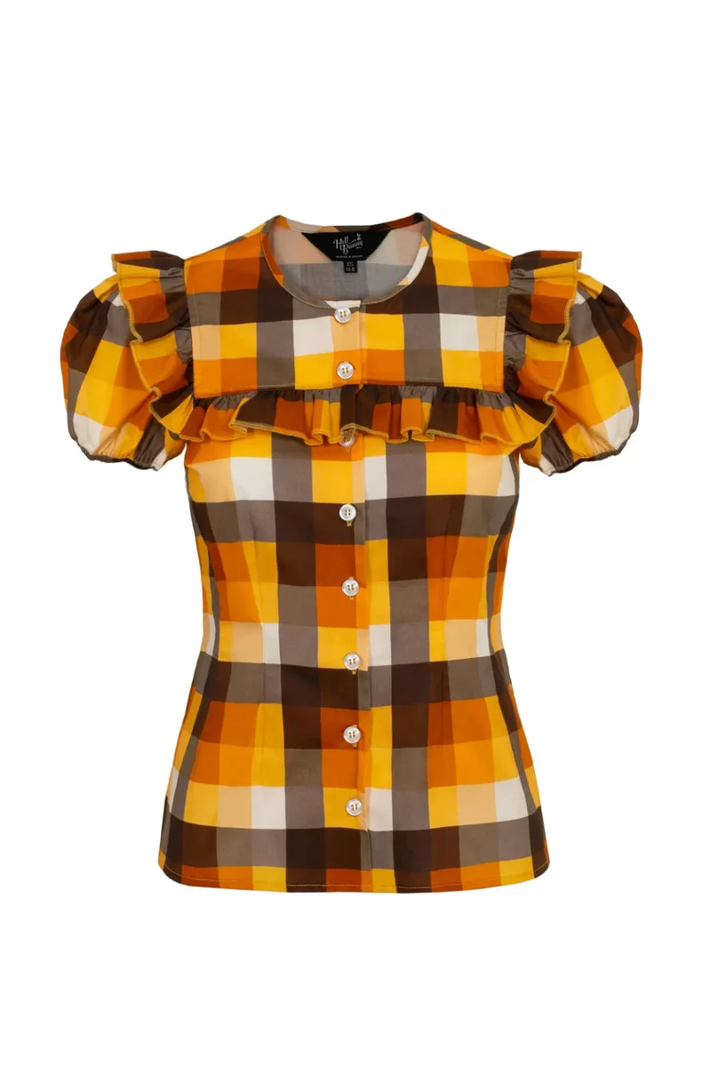 Bluse Darlene Check 40's, Multi, Plus Size