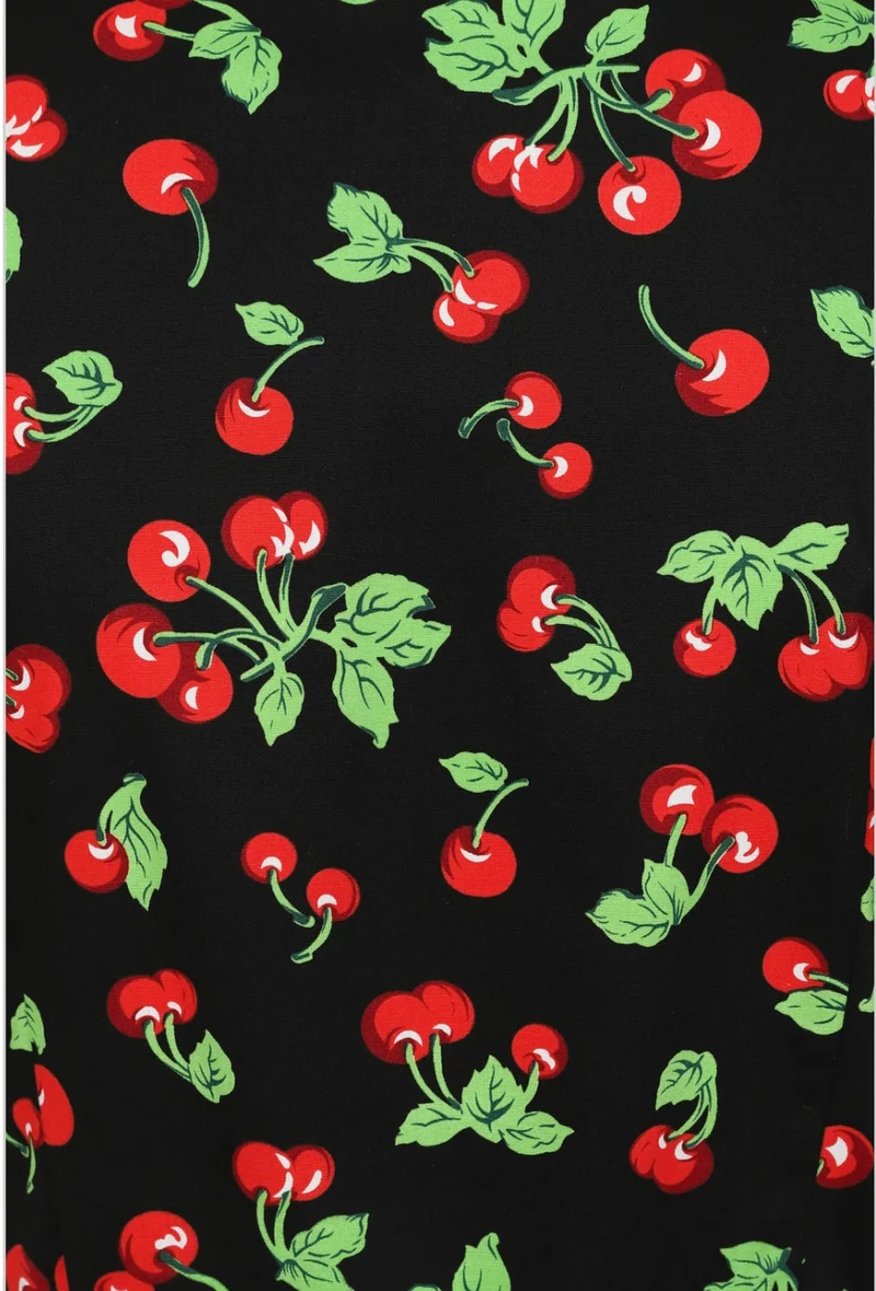 Hemdblusenkleid Darla Cherries 40's, Schwarz
