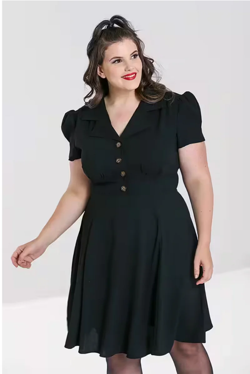 Swingkleid Vera Lynn, Schwarz, Puls Size