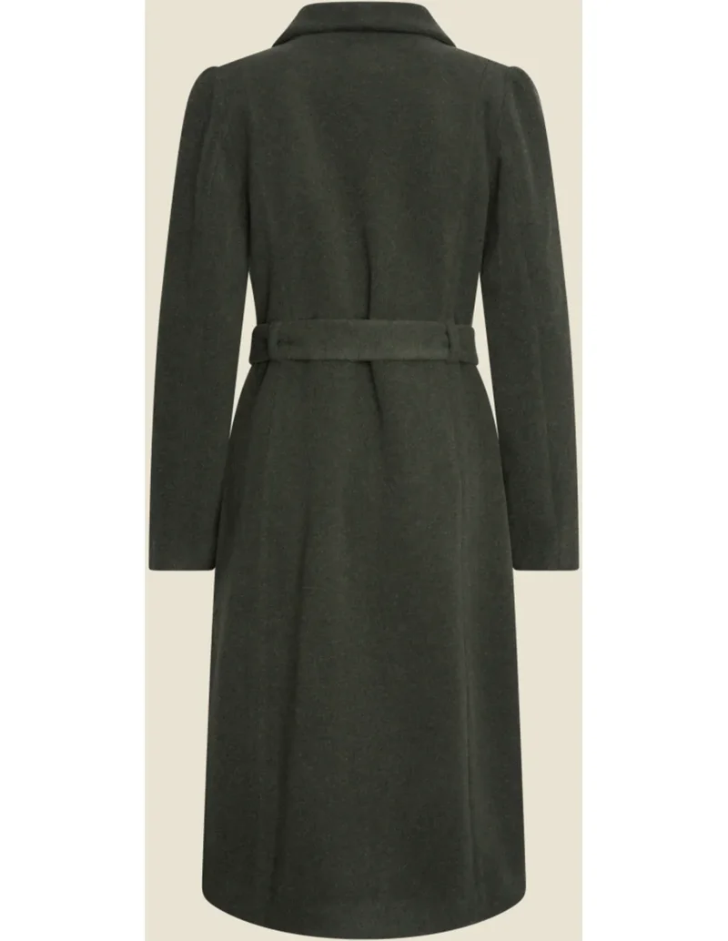 Mantel Wool Long Coat, Grün, Plus Size