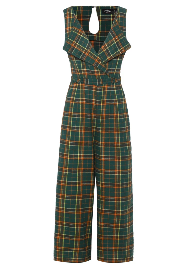 Jumpsuit Sylvia, Grün-Tartan