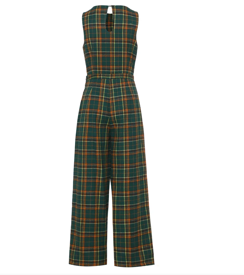 Jumpsuit Sylvia, Grün-Tartan