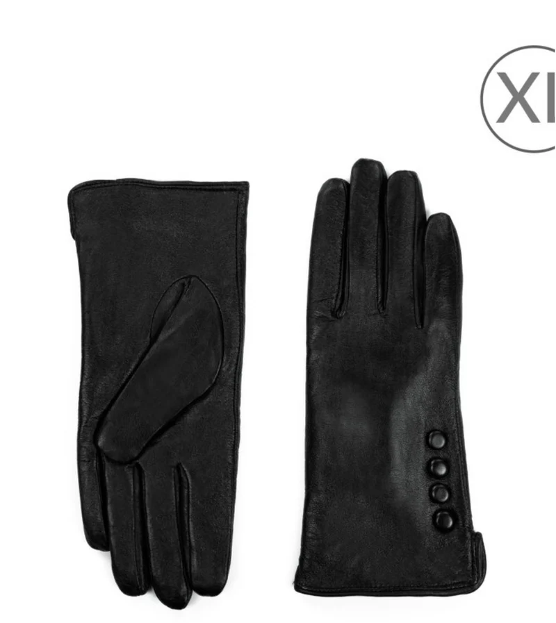 Echtleder-Handschuhe in Schwarz