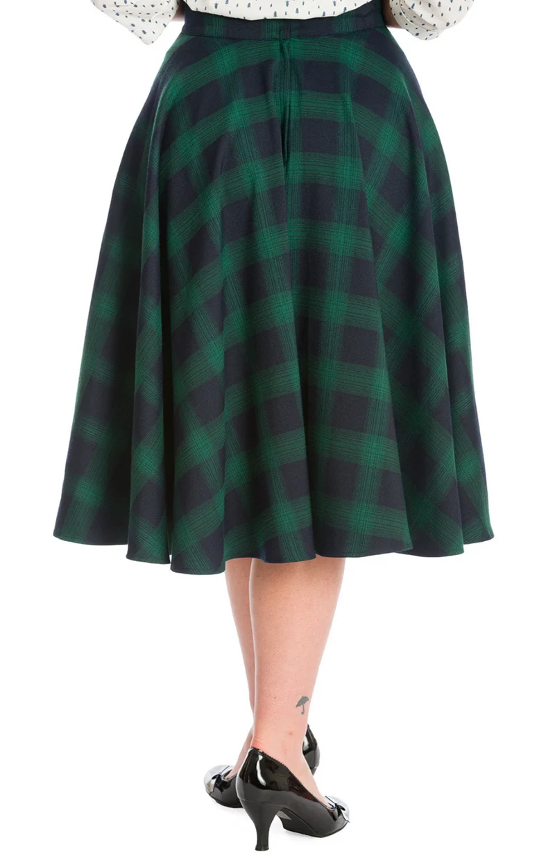 Vintage Swingrock Sweet Check 50's, Grün-Blau