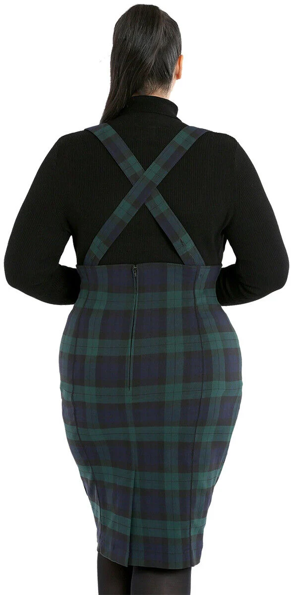 Bleistiftrock Evelyn Pinafore, Grün, Plus Size