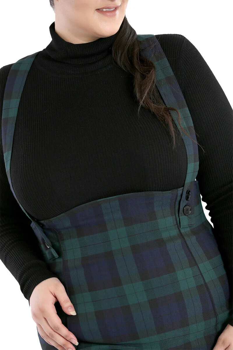 Bleistiftrock Evelyn Pinafore, Grün, Plus Size
