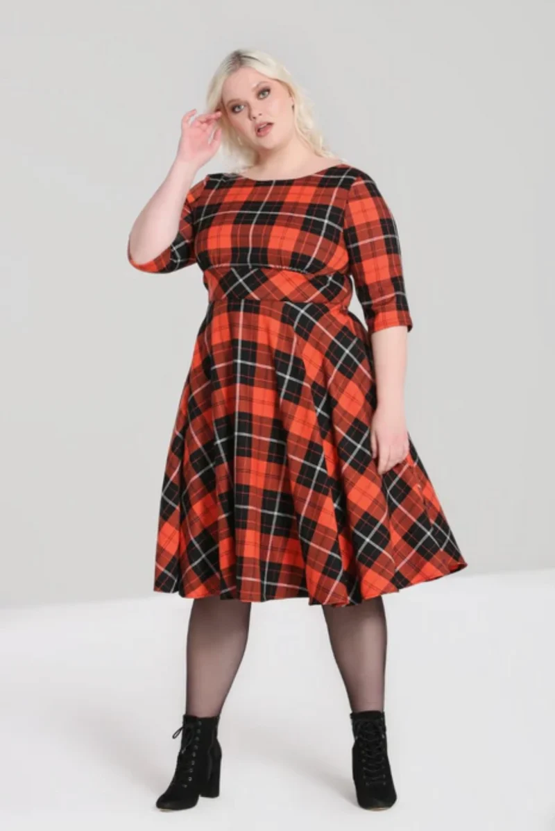 Swingkleid Clementine, Orange, Plus Size