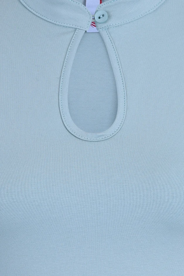 Top Mandarin Collar, Hellblau