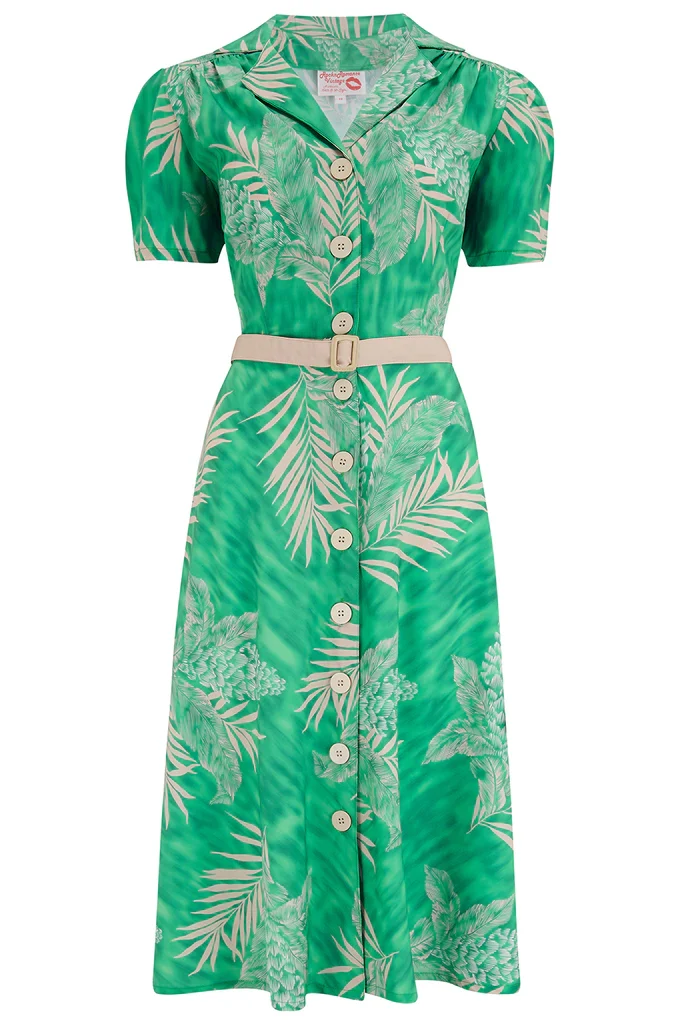 Hemdblusenkleid Charlene Ruby, 40's Emerald Palm, Grün