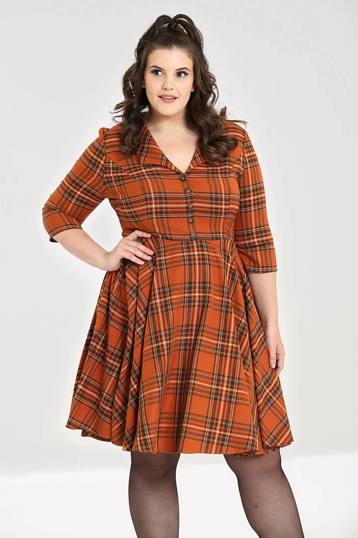 Swingkleid Tawny, Braun, Plus Size