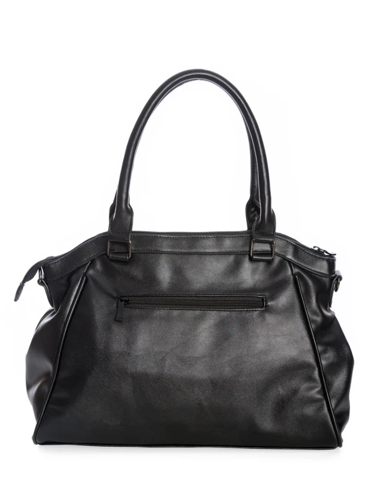Tasche Sabrina, Schwarz mit Katzenapplikation