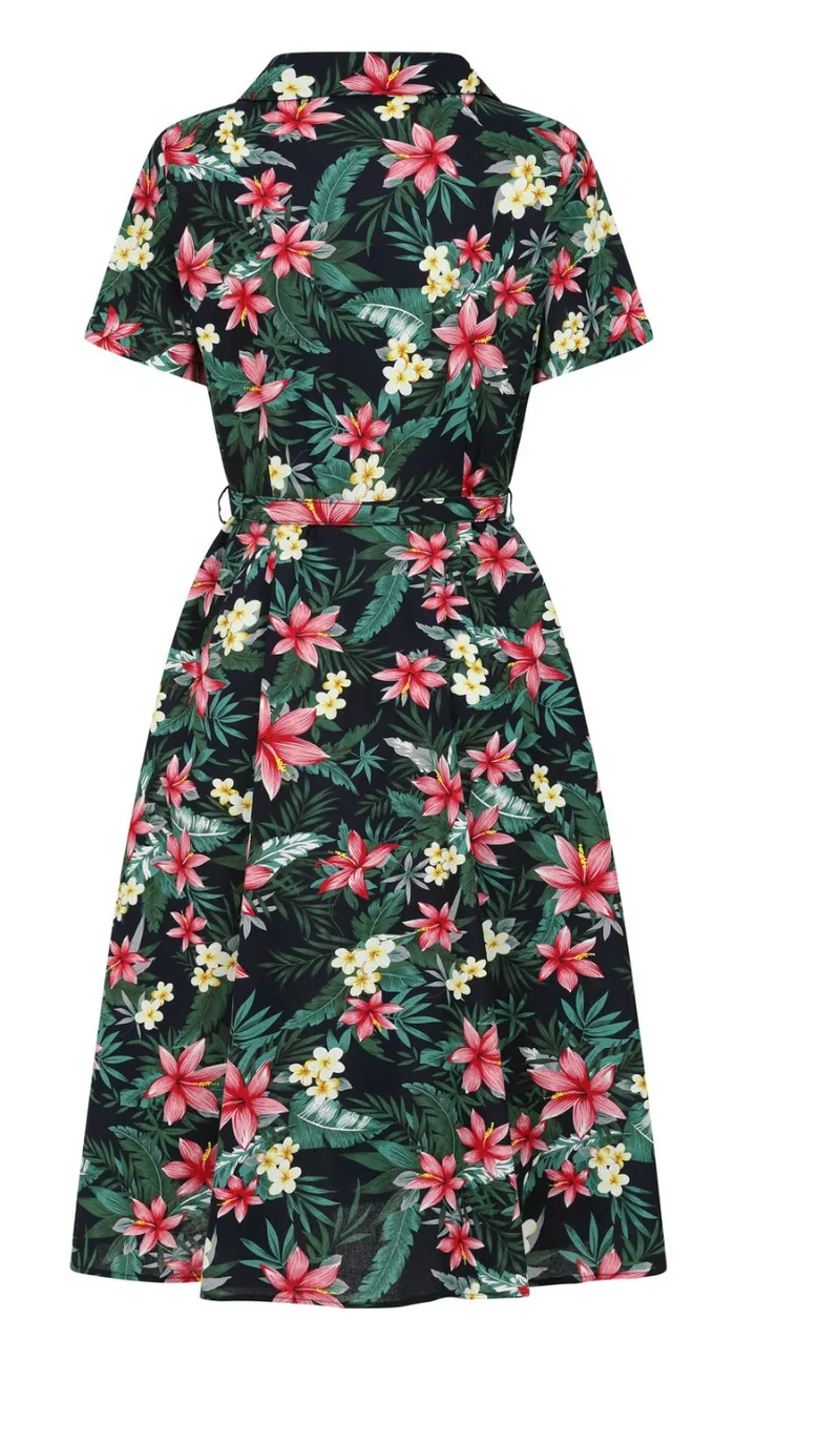 Hemdblusenkleid Kate Tropical, Navy