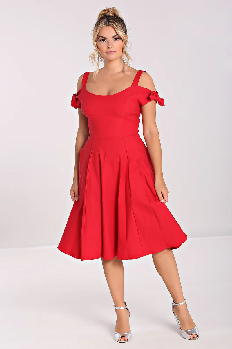Swingkleid Nancy, Rot, Plus Size