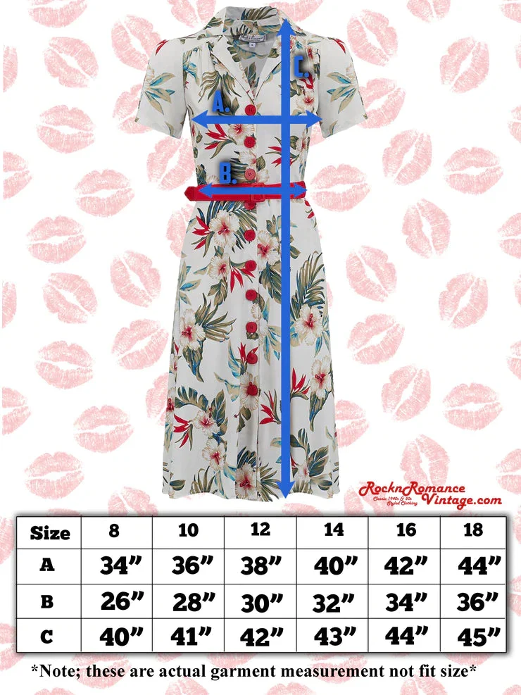 Hemdblusenkleid Charlene Ruby 40's, Palm, Rot