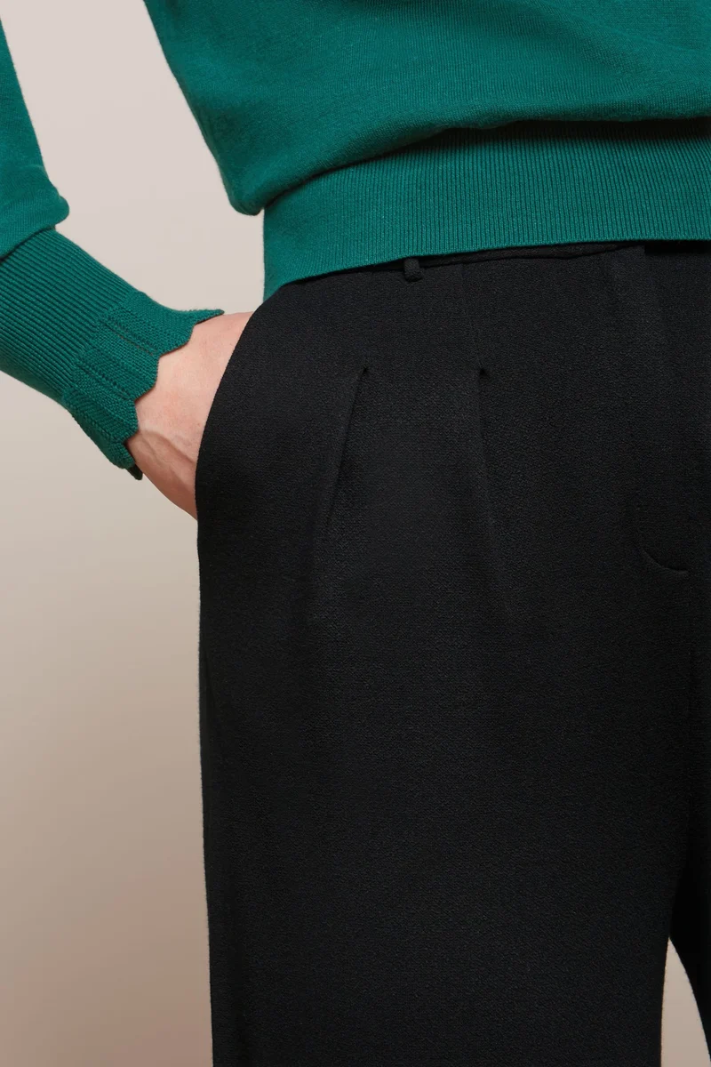 Bundfaltenhose Fintan Milano, Schwarz