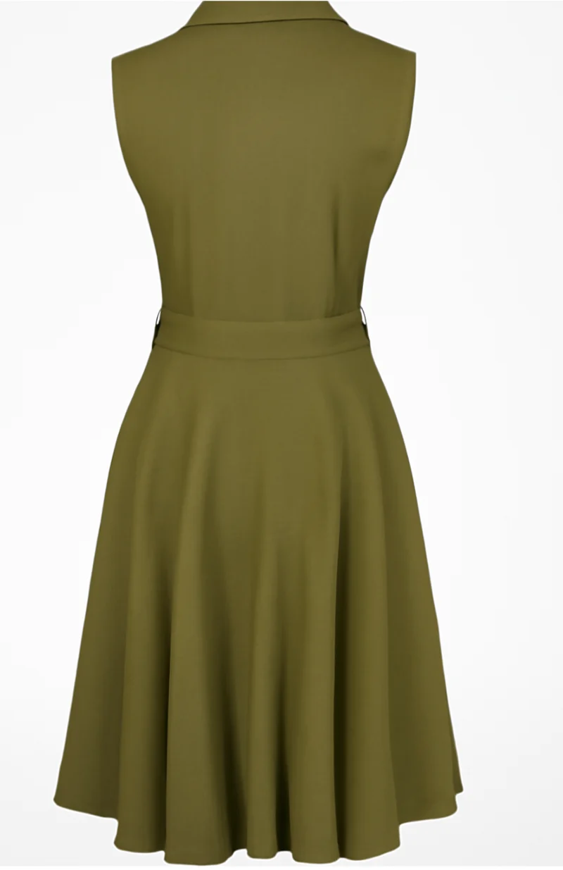 Swingkleid Nova mit Knopfleiste , Olíve