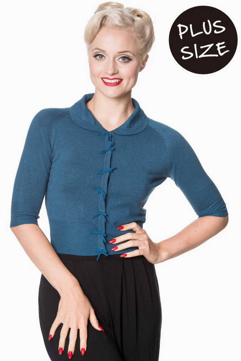 Cardigan April, Teal ( Petrol ), Plus Size