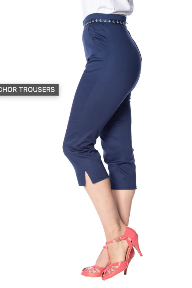 Caprihose Sail Away, blau, Plus Size