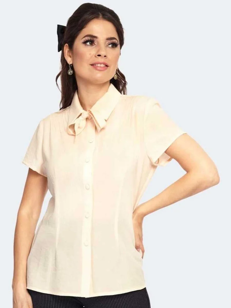Bluse Pintuck, nude