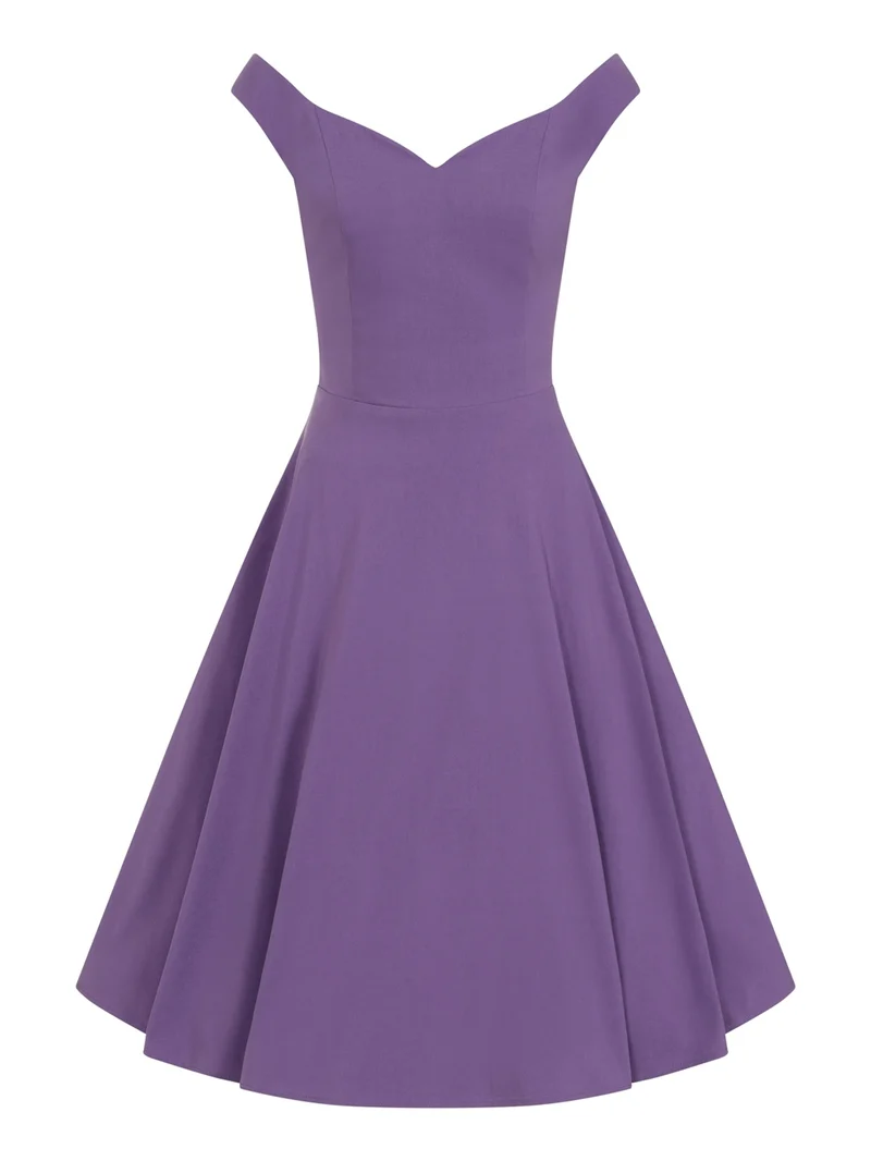 Swingkleid Ridley ( Off-Shoulder ), Flieder-Lilla