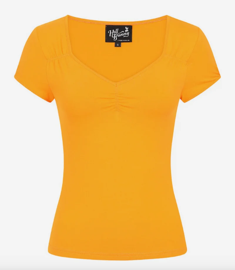 Top Mia, 50's Basic, Ocker-Orange