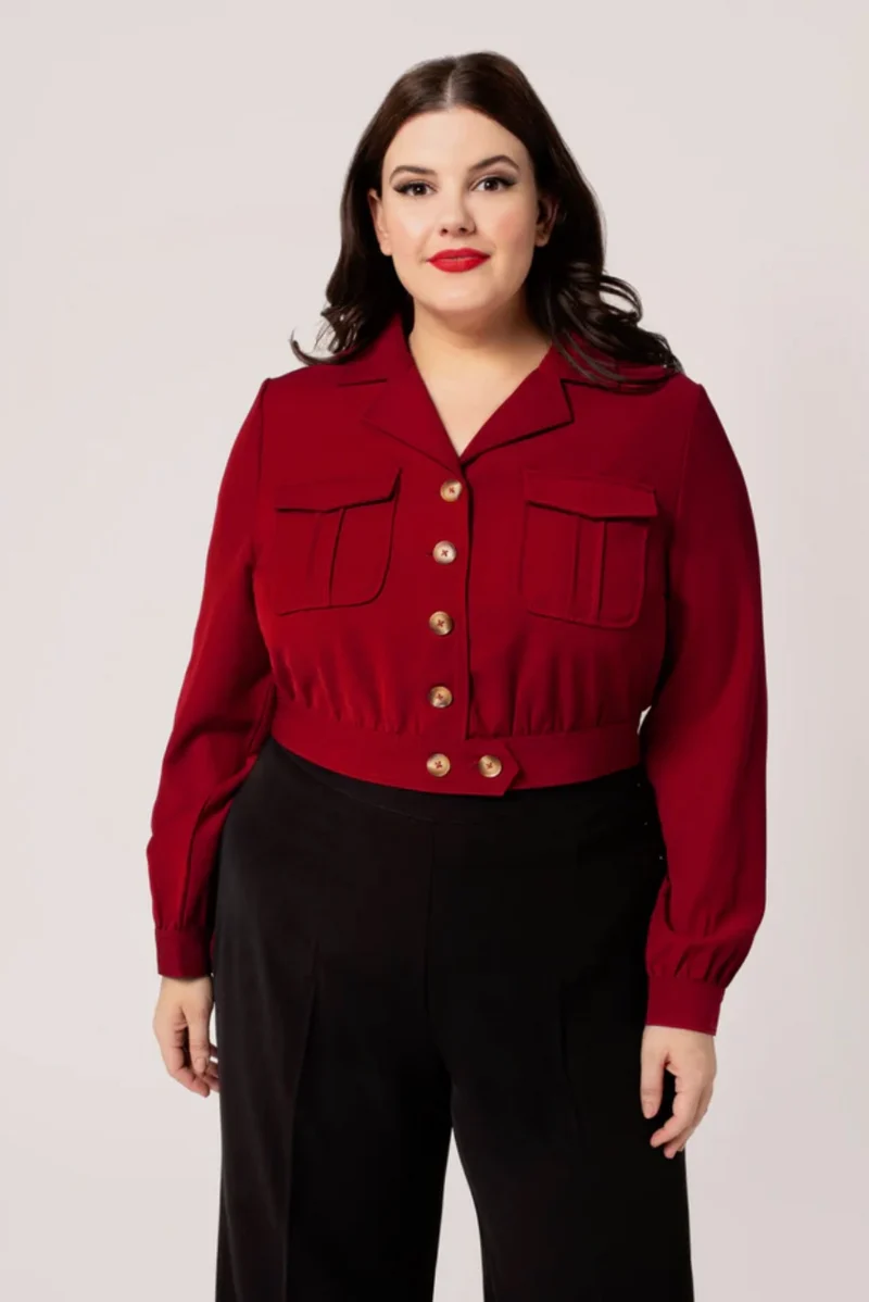 Jacke Ravenwood, Dunkelrot, Plus Size