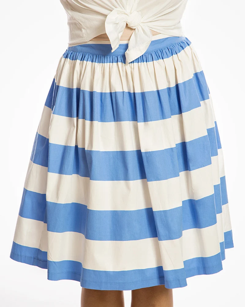 Swingrock Priya Striped, weiss-blau Plus Size