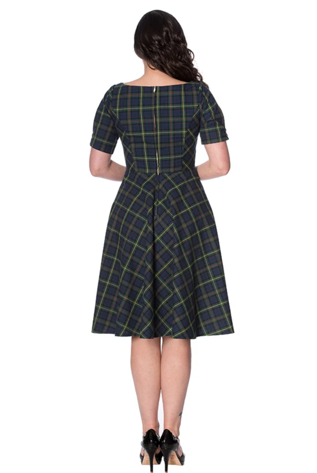 Swingkleid Mrs Claus, Kariert, Plus Size