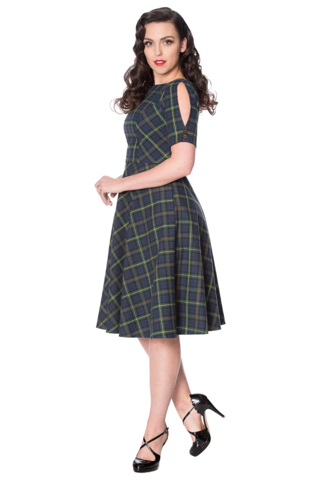 Swingkleid Mrs Claus, Kariert, Plus Size