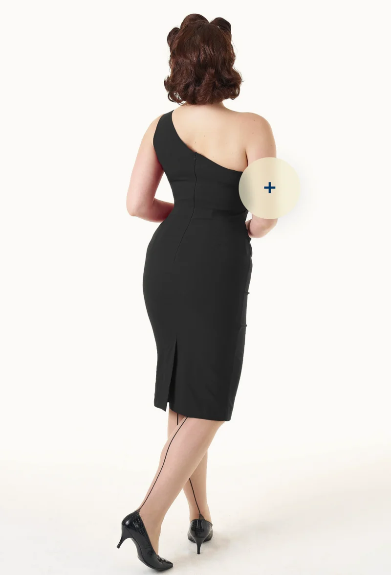 Bleistiftkleid Norma im Wiggel-Stil, Schwarz