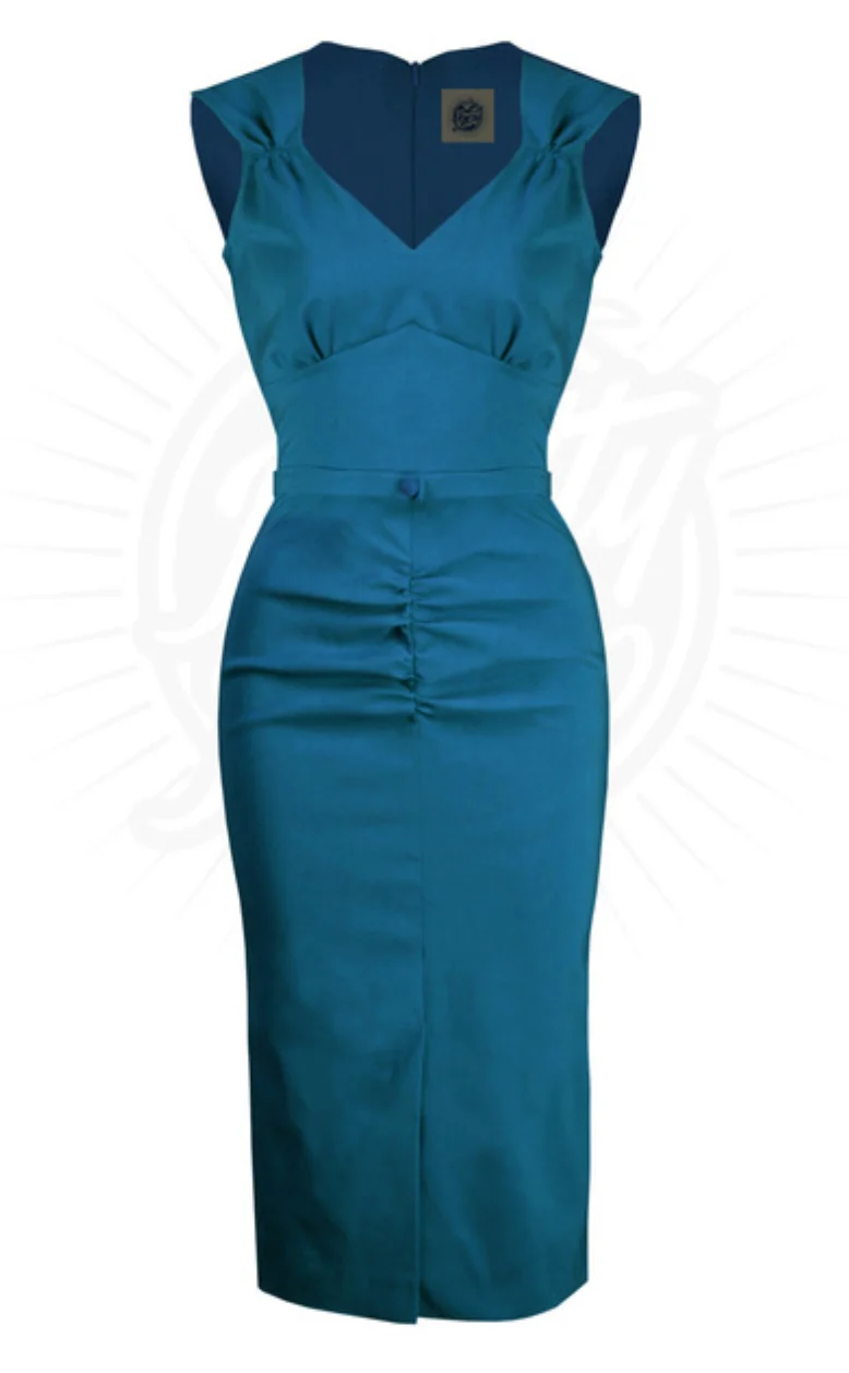 Bleistiftkleid Rita (Wiggel Dress), Petrol