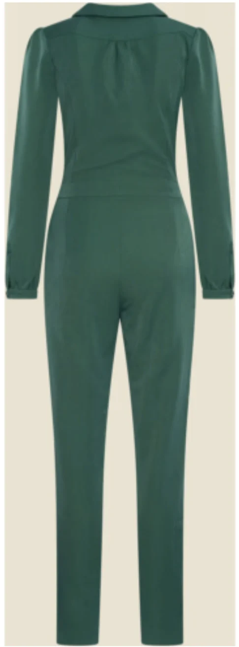 Jumpsuit Longsleeve Green Gabardine, Grün