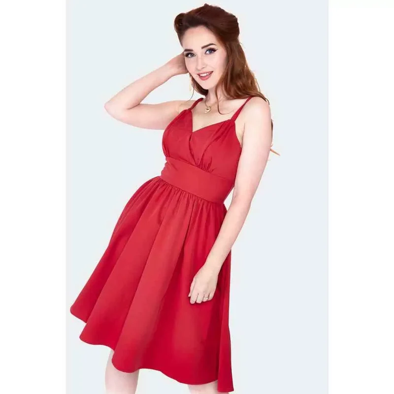Adjustable Strap Dress, rot, Plus Size