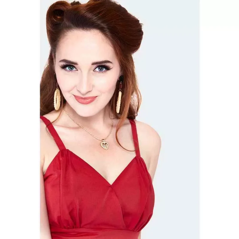 Adjustable Strap Dress, rot, Plus Size