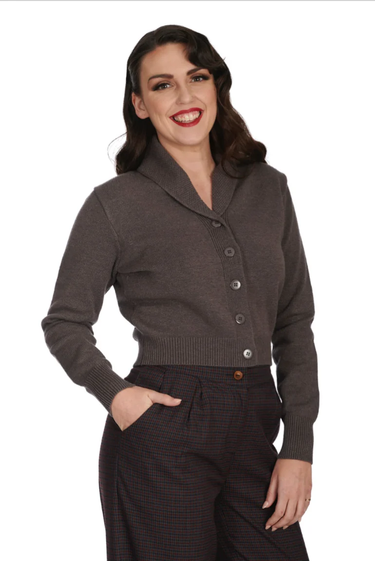Vintage 40er-Jahre Cardigan Violet, Grau