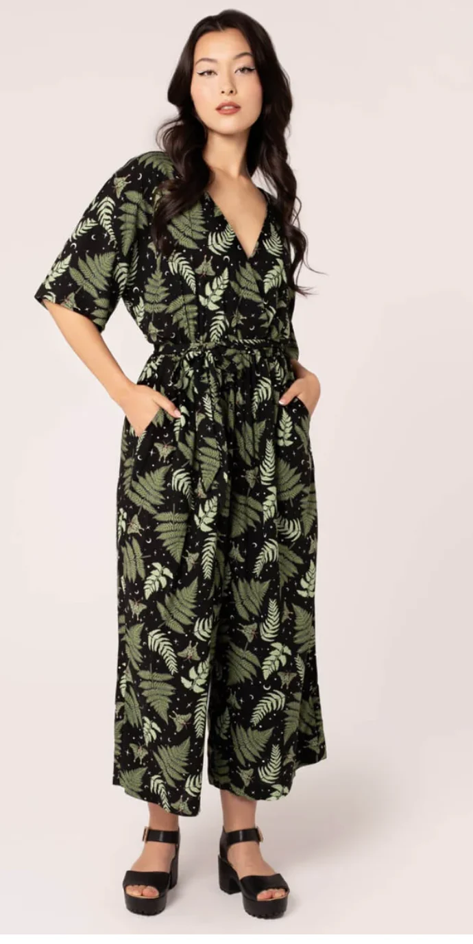 Jumpsuit Gaia, Schwarz-Grün ,Plus Size