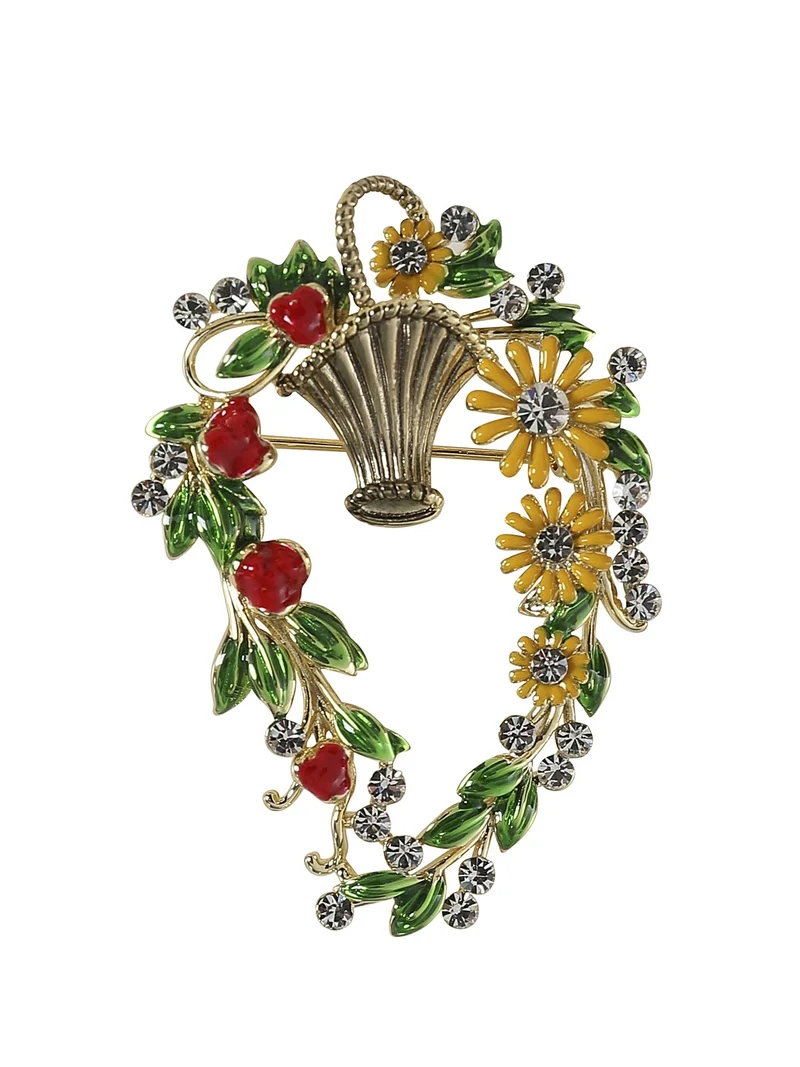 Brosche Flower Basket