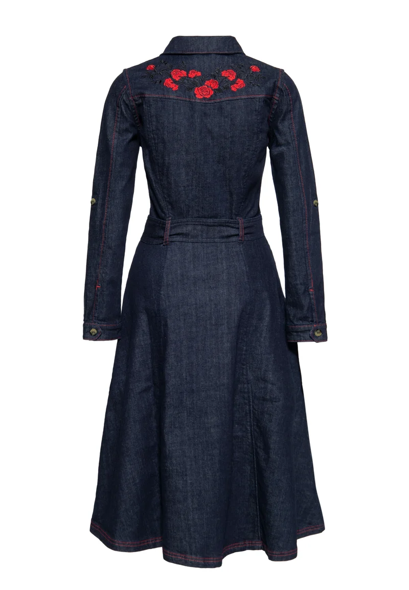 Swingkleid Roses, Denim