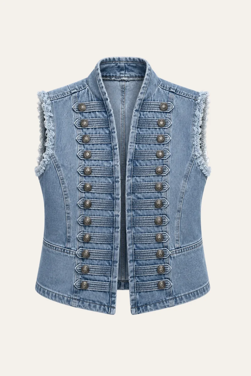 Jeansweste mit Zierknöpfen "Jaline"