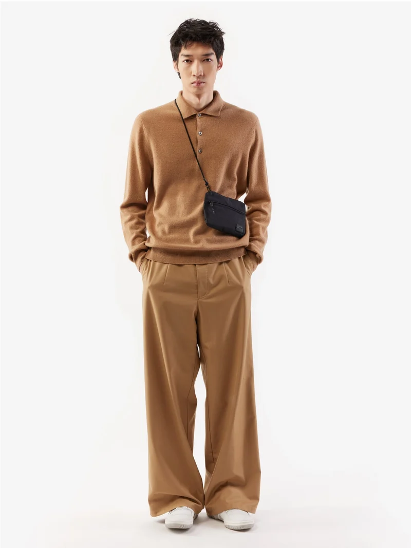 Basic Kaschmirpullover mit Polokragen