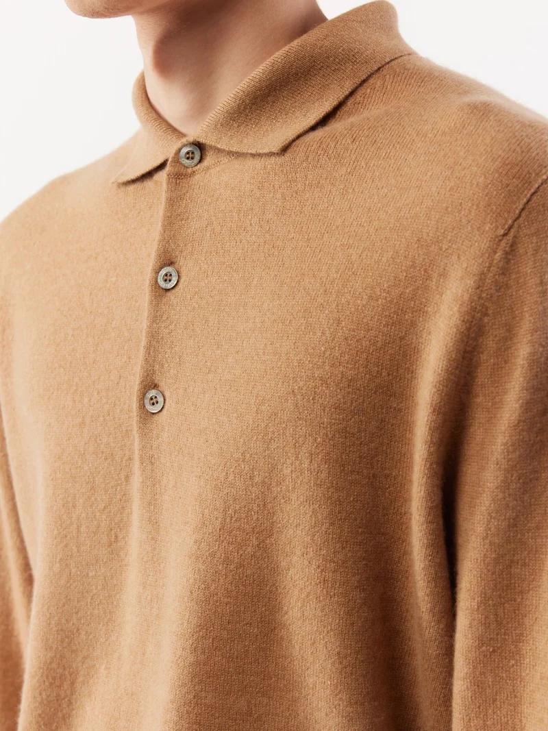 Basic Kaschmirpullover mit Polokragen